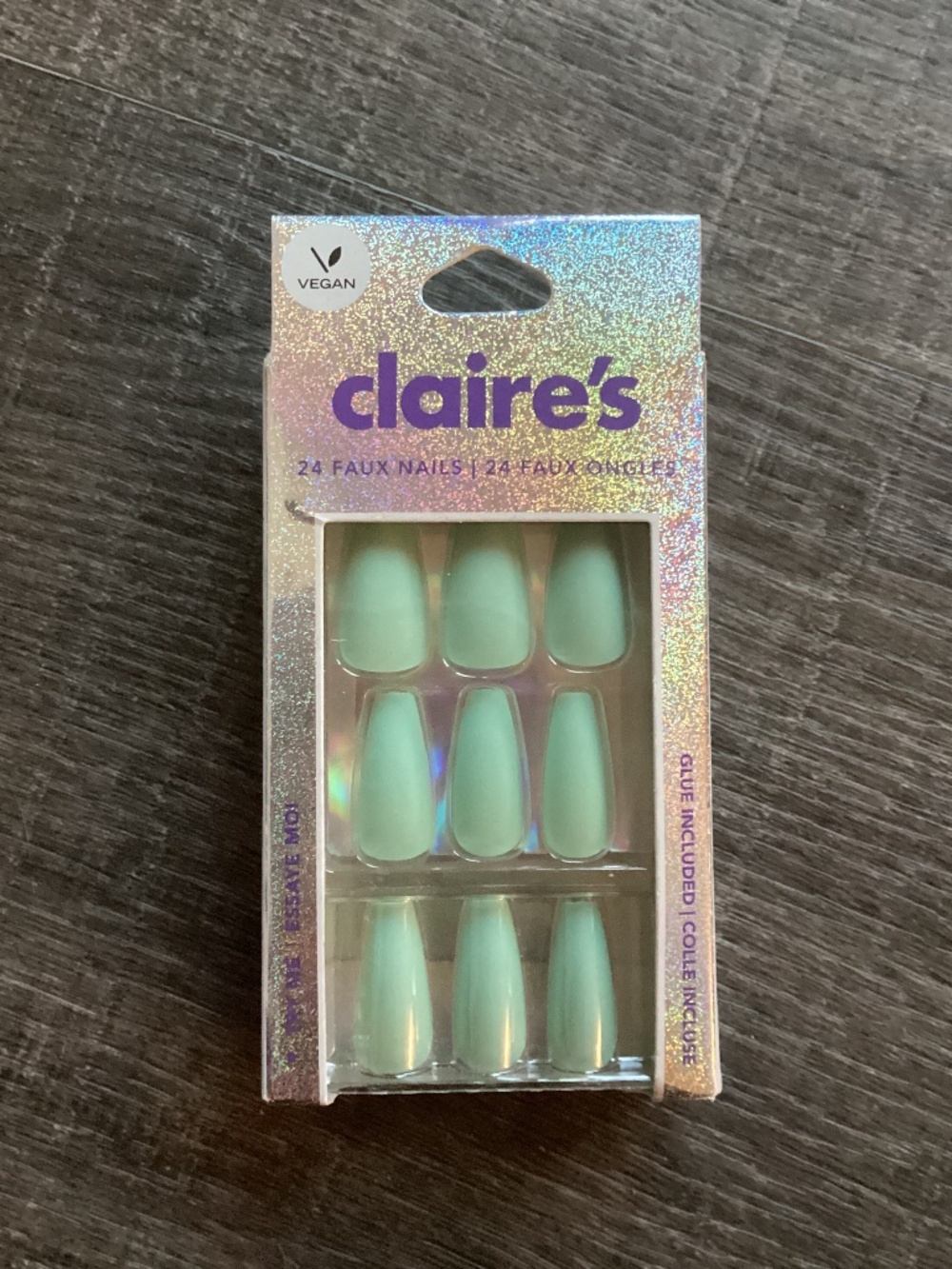 Claire’s green ballerina nails